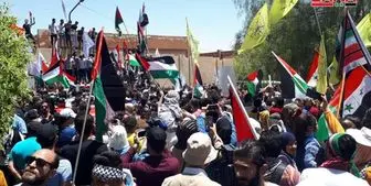 تجمع و حمایت مردمی در دمشق از فلسطین