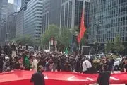 روز حسین در قلب نیویورک و اهتزاز پرچم حسینی