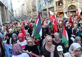 تظاهرات مردم ترکیه در حمایت از غزه + تصاویر