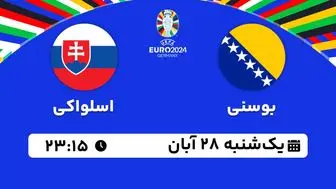 پخش زنده انتخابی یورو 2024: بوسنی - اسلواکی 28 آبان 1402

