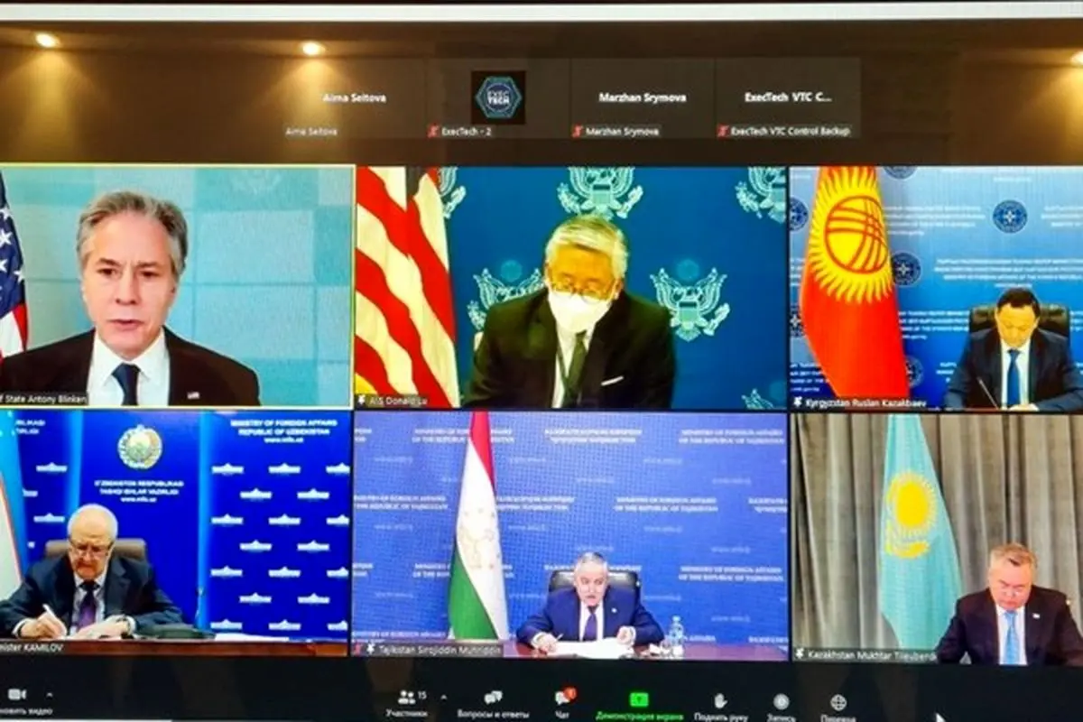 نشست مجازی وزرای خارجه آسیای مرکزی و آمریکا