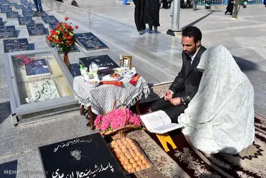 سفره عقد بر سر مزار شهید همت