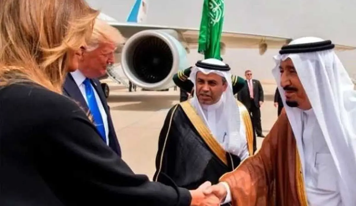 دست دادن ملک سلمان و ملانیا +عکس