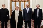ضیافت افطاری رئیس مجلس با حضور ناطق‌، لاریجانی و حدادعادل+تصاویر