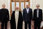 ضیافت افطاری رئیس مجلس با حضور ناطق‌، لاریجانی و حدادعادل+تصاویر