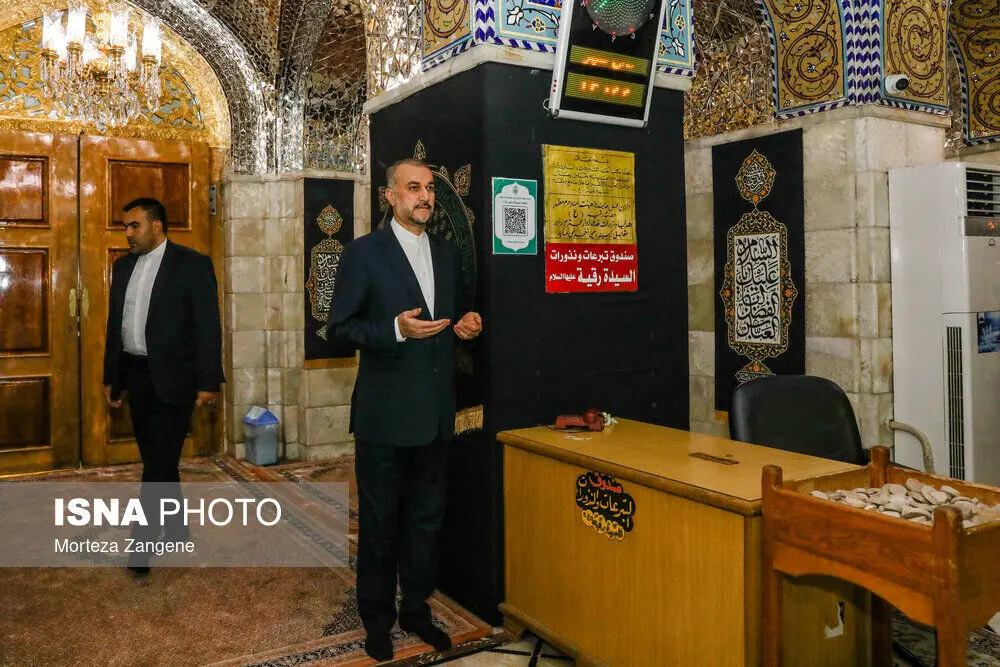 زیارت وزیر امور خارجه از حرم حضرت رقیه (س)/گزارش تصویری