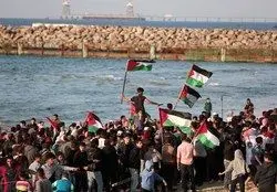  زخمی شدن چندین فلسطینی در تظاهرات دریایی
