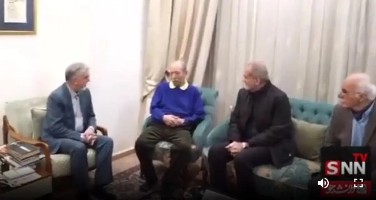حضور مسعود پزشکیان همراه دخترش در منزل استاد علی نصیریان