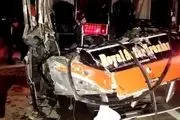  ۱۶ کشته و زخمی در پی واژگونی اتوبوس کارگران صباباتری در سمنان
