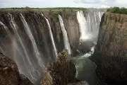 خشکسالی در آبشار معروف آفریقا / گزارش تصویری