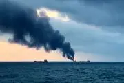آتش گرفتن دو کشتی در تنگه کرچ در نزدیکی کریمه