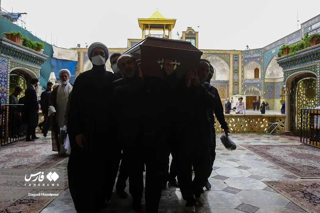 تشییع همسر آیت‌الله جوادی آملی در قم/گزارش تصویری
