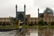 باران پاییزی در اصفهان/ گزارش تصویری