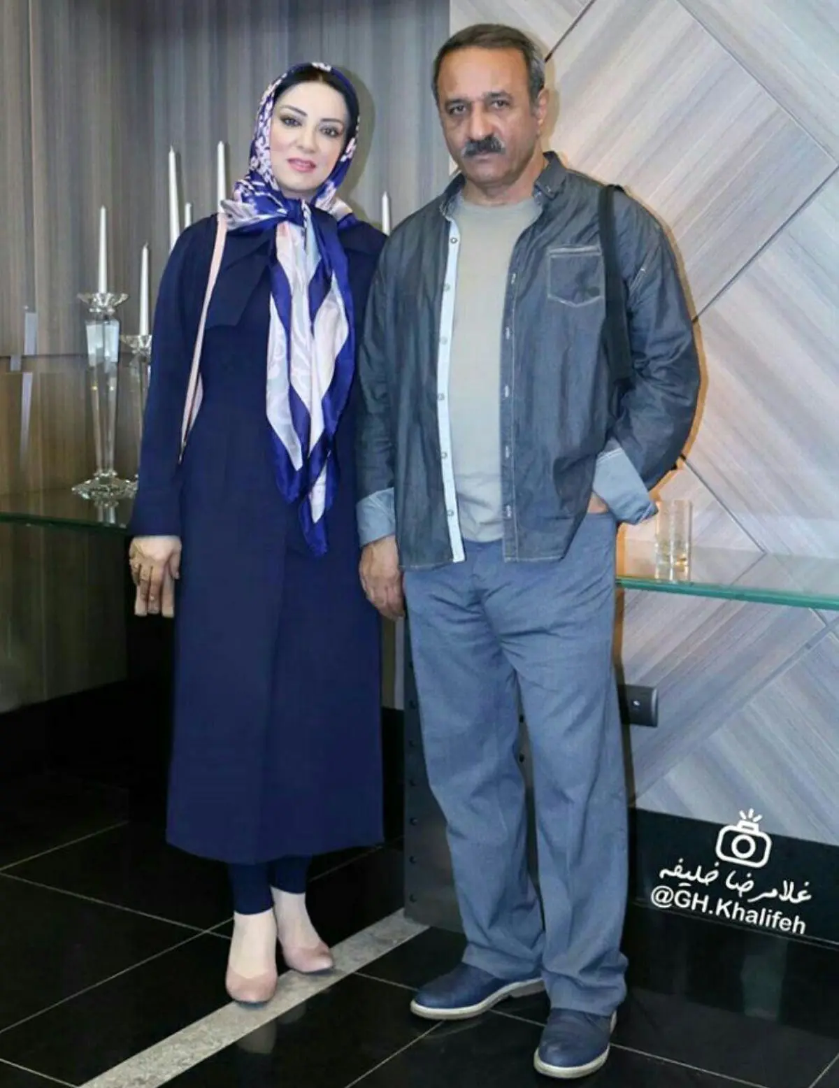 «علی اوسیوند» وهمسرش «حمیرا ریاضی»/ عکس