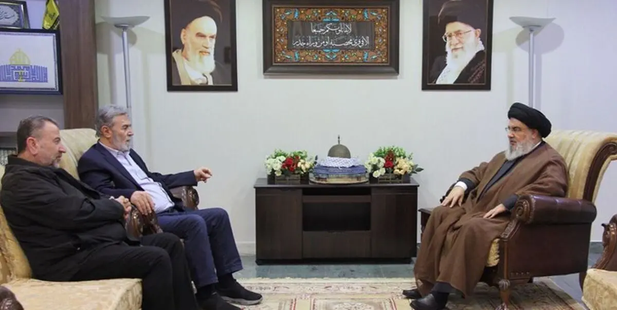 دیدار سیدحسن نصرالله با رهبران حماس و جهاد اسلامی 
