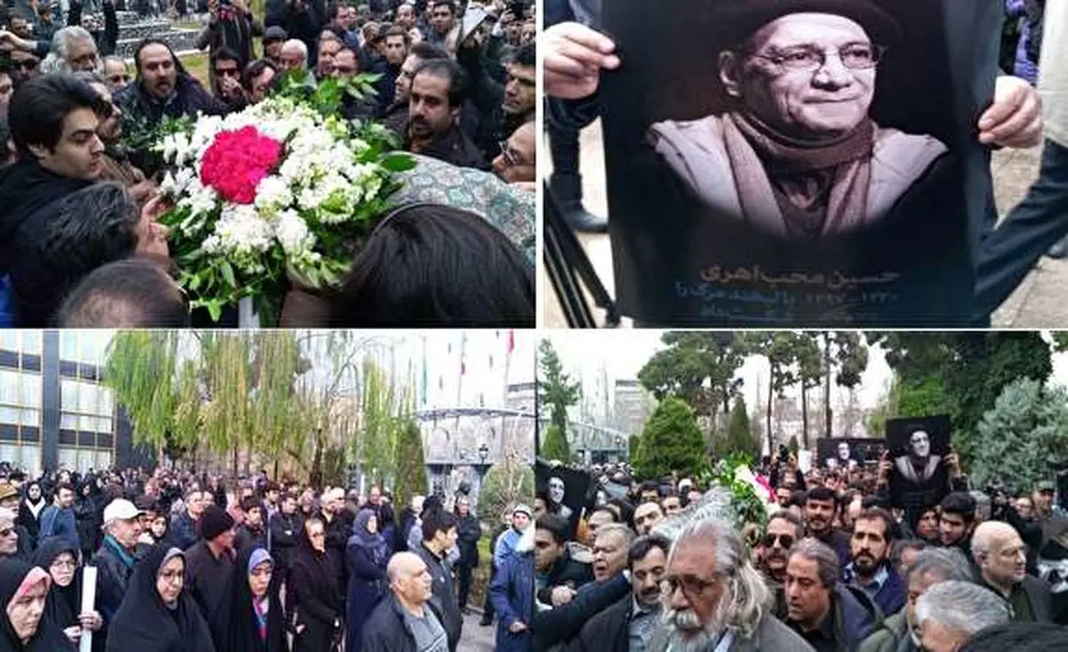 مراسم تشییع پیکر «حسین محب اهری» با حضور جمع کثیری از هنرمندان برگزار شد