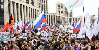 20 هزار نفر در مرکز مسکو تظاهرات کردند