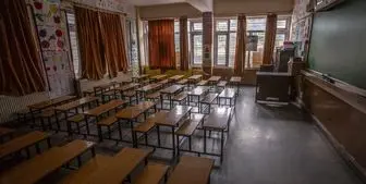 خالی ماندن کلاس‌های درس در کشمیر در فصل مدارس