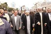 حضور رییس قوه قضاییه در راهپیمایی ۲۲ بهمن