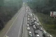 ترافیک نیمه سنگین در باندجنوبی آزادراه کرج-قزوین 