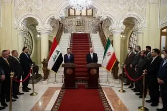 کنفرانس خبری مشترک دکتر قالیباف با رئیس مجلس عراق/گزارش تصویری