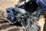 تصادف سهمگین دو خودرو در ورودی شهر نورآباد+ تصاویر