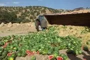 واژگونی کامیون حامل هندوانه+عکس
