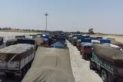 صف کیلومتری کامیون‌های تجاری در مرز چزابه