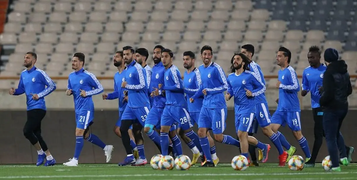 تمرین سبک استقلال پیش از بازی با الدوحیل