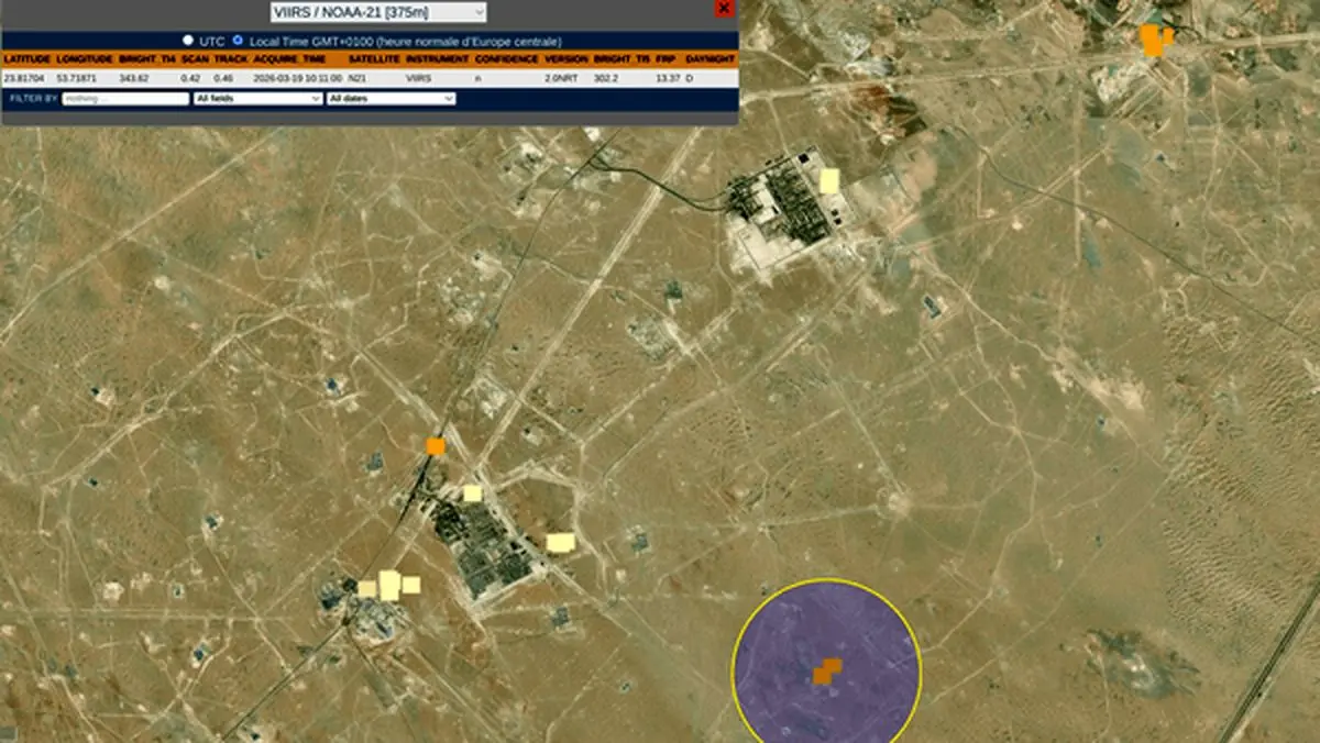 تصاویر ماهواره‌ای از توقف تولید انرژی در امارات