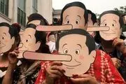 پینوکیو در تظاهرات ضد دروغ تایلند