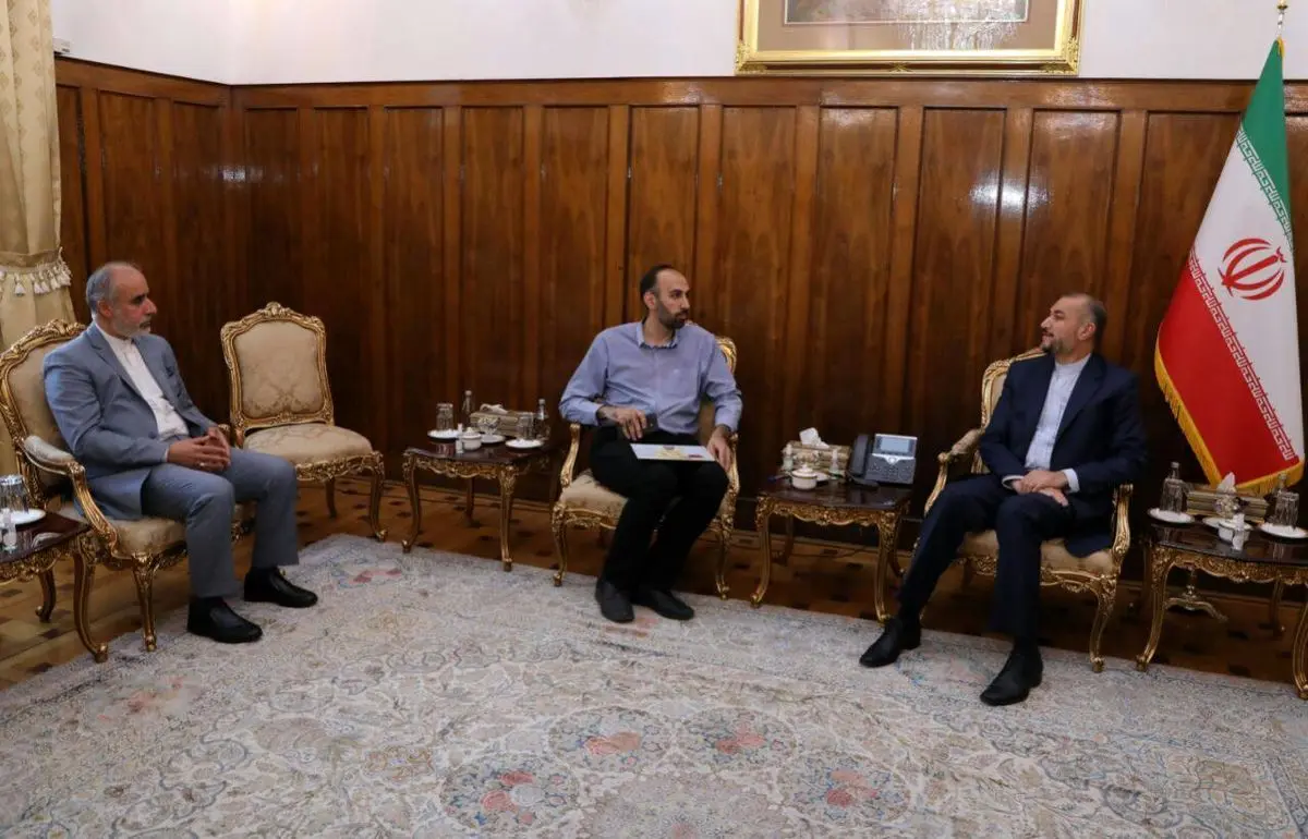 دیدار فرزند حمید نوری زندانی ایرانی در سوئد با امیرعبداللهیان