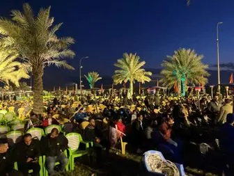 تجمع هزاران نفر از مردم عراق در محل وقوع جنایت ترور شهید سلیمانی