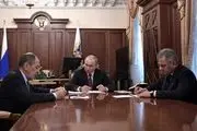 جلسه رئیس جمهور روسیه با روسای دو بازوی نظامی و دیپلماسی این کشور