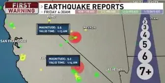 زلزله دو ایالت آمریکا را به فاصله 30 ثانیه لرزاند