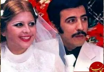 تیپ علی حاتمی با سبیل در عروسی با زری خوشکام ۵۰ سال پیش