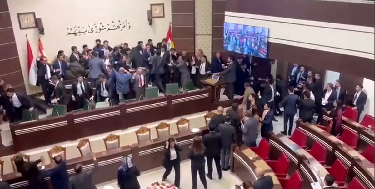 دعوا و کتککاری در پارلمان کردستان عراق+ ویدئو