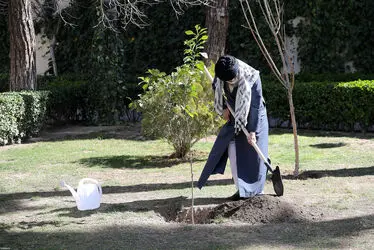 رهبر معظم انقلاب به مناسبت روز دختکاری نهال کاشتند/گزارش تصویری