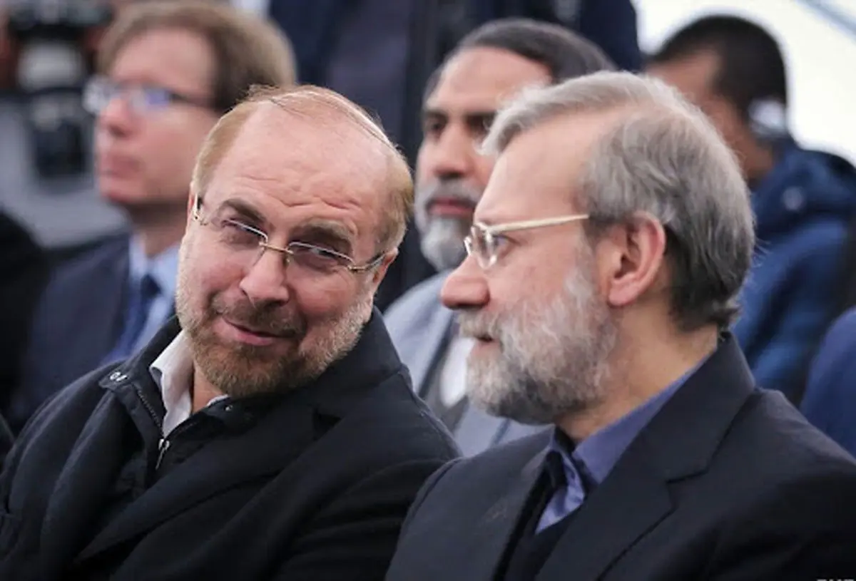 خوش و بش لاریجانی و قالیباف+عکس