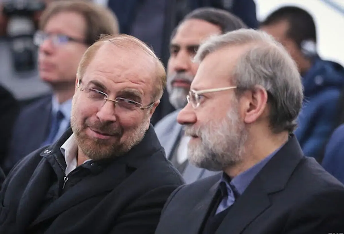 خوش و بش لاریجانی و قالیباف+عکس