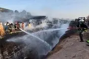 آتش گرفتن 500 تن مواد سوختی در حادثه گمرک فراه در مرز ایران