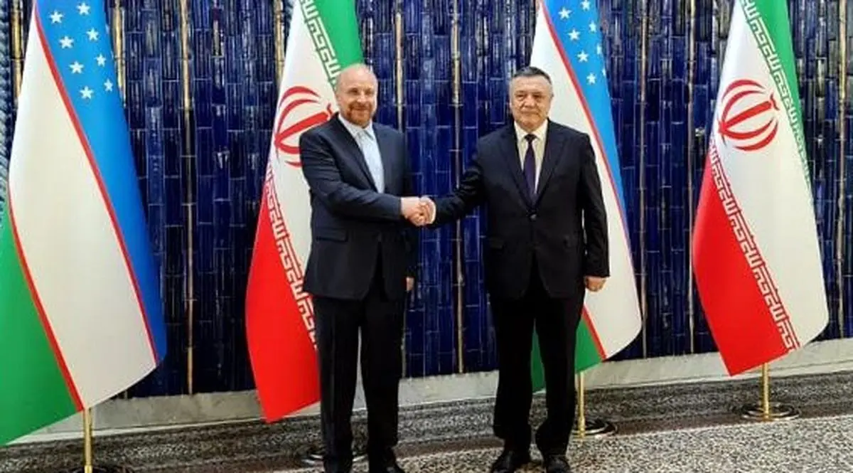 استقبال رسمی رئیس مجلس ازبکستان از قالیباف