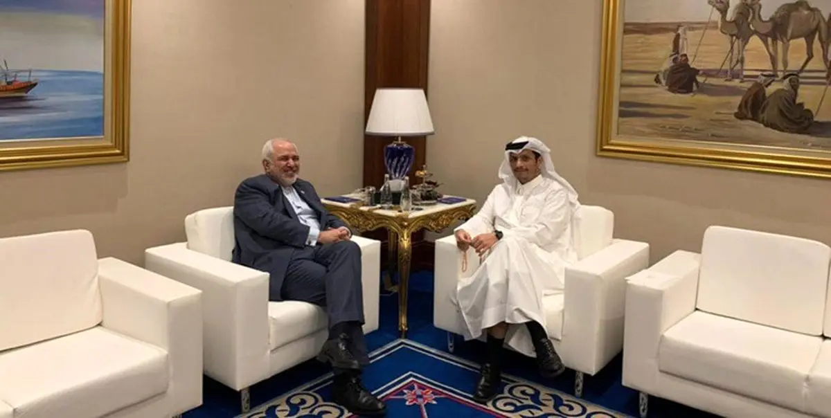 دیدار ظریف با وزیر خارجه قطر