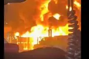 آتش‌سوزی در یک شهرک صنعتی در اراضی اشغالی+فیلم