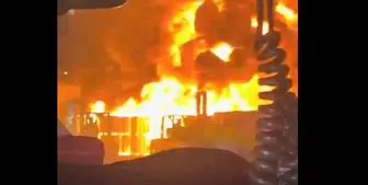 آتش‌سوزی در یک شهرک صنعتی در اراضی اشغالی+فیلم