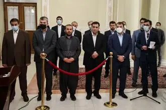 کنفرانس خبری مشترک دکتر قالیباف با رئیس مجلس عراق/گزارش تصویری