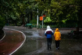 باران پاییزی در تهران/ گزارش تصویری 