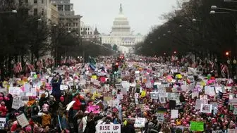 تظاهرات مخالفان نژادپرستی در واشنگتن دی سی آمریکا