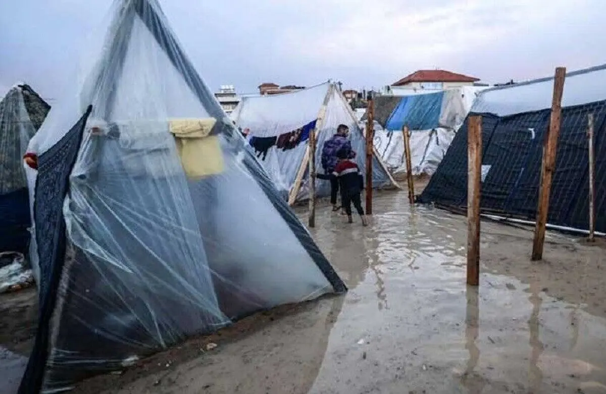اوضاع فاجعه‌بار غزه پس از بارش شدید باران