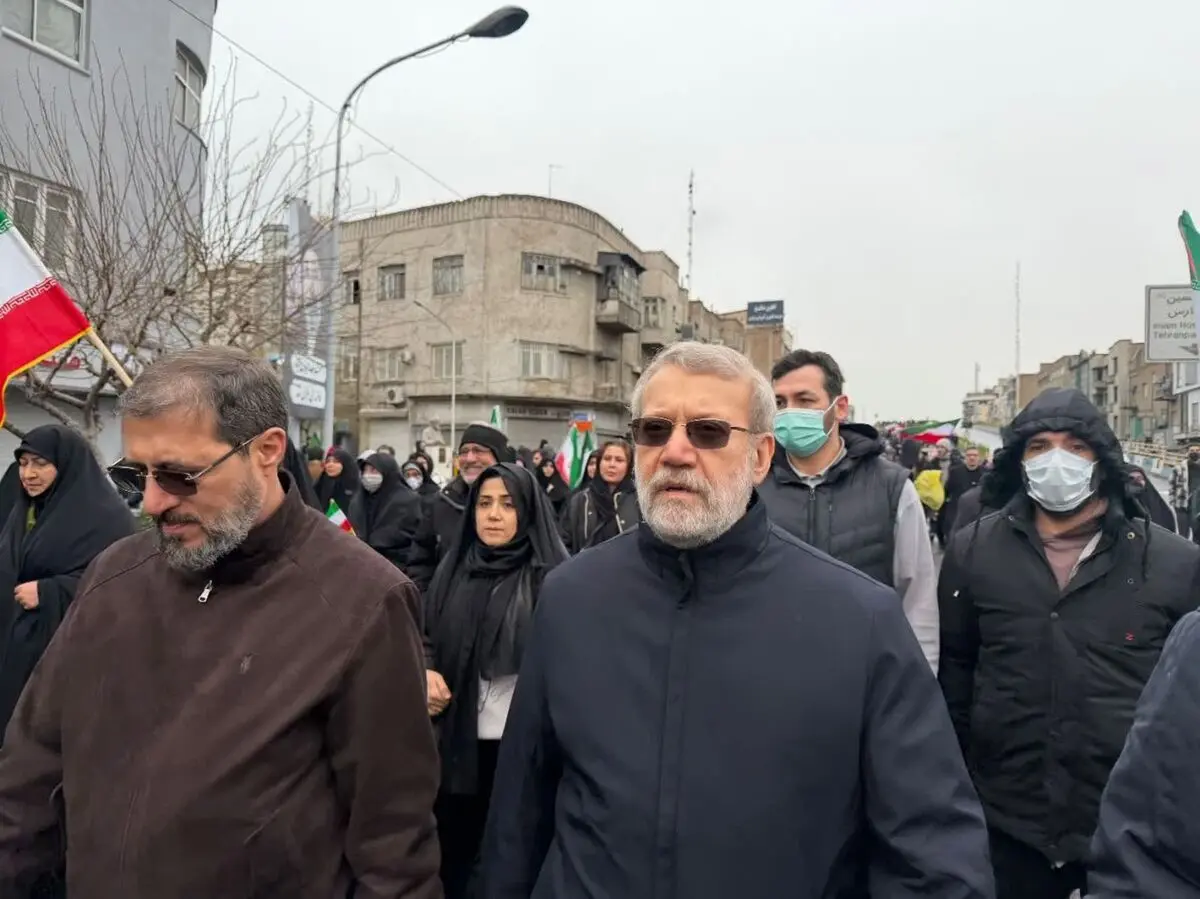 علی لاریجانی، دبیر شورای عالی امنیت ملی در راهپیمایی روز  قدس 